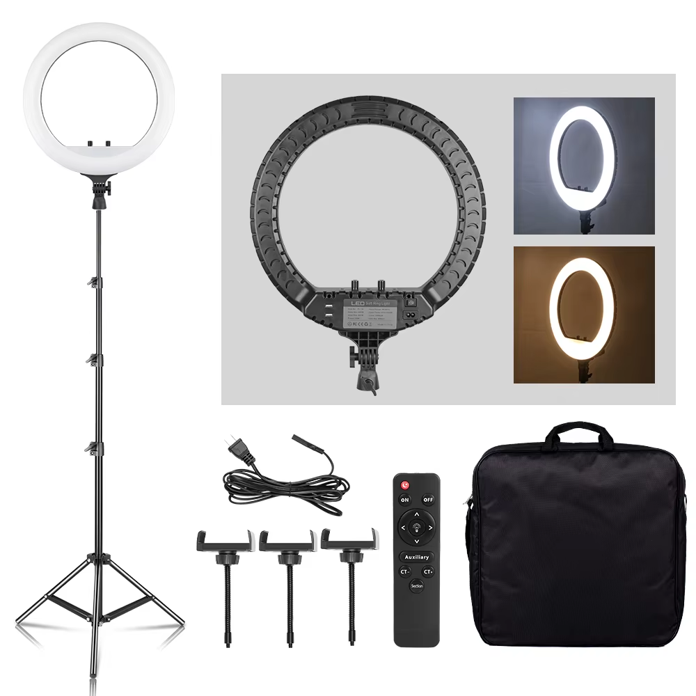 Photography Lighting Description - مصباح حلقي LED بقطر 18 بوصة