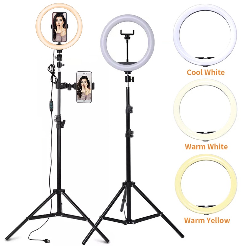 Photography Lighting Description - مصباح حلقي LED للتصوير الذاتي مقاس