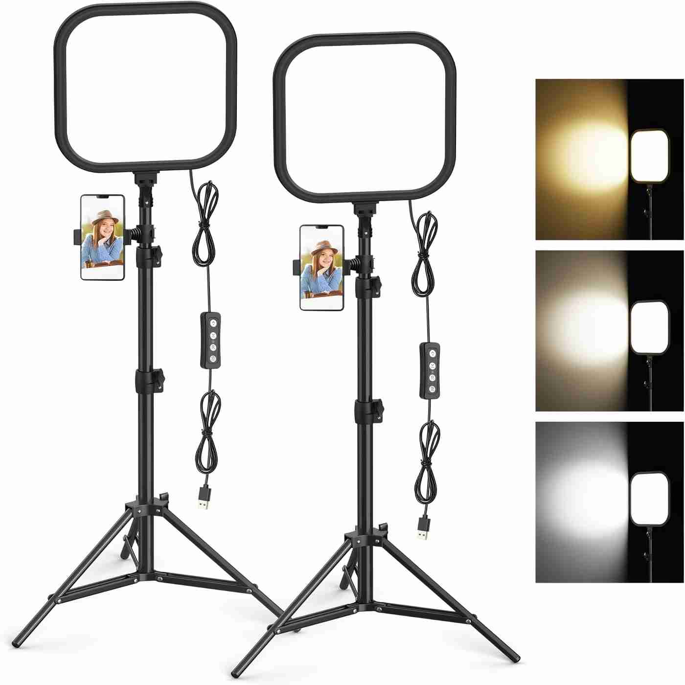 Altson Photography Video Lighting Kit - طقم إضاءة فيديو LED من قطعتين