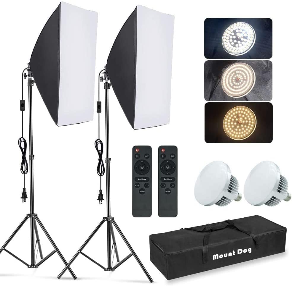 Photography Lighting For Portraits - مجموعة إضاءة سوفت بوكس للتصوير الفوتوغرافي،