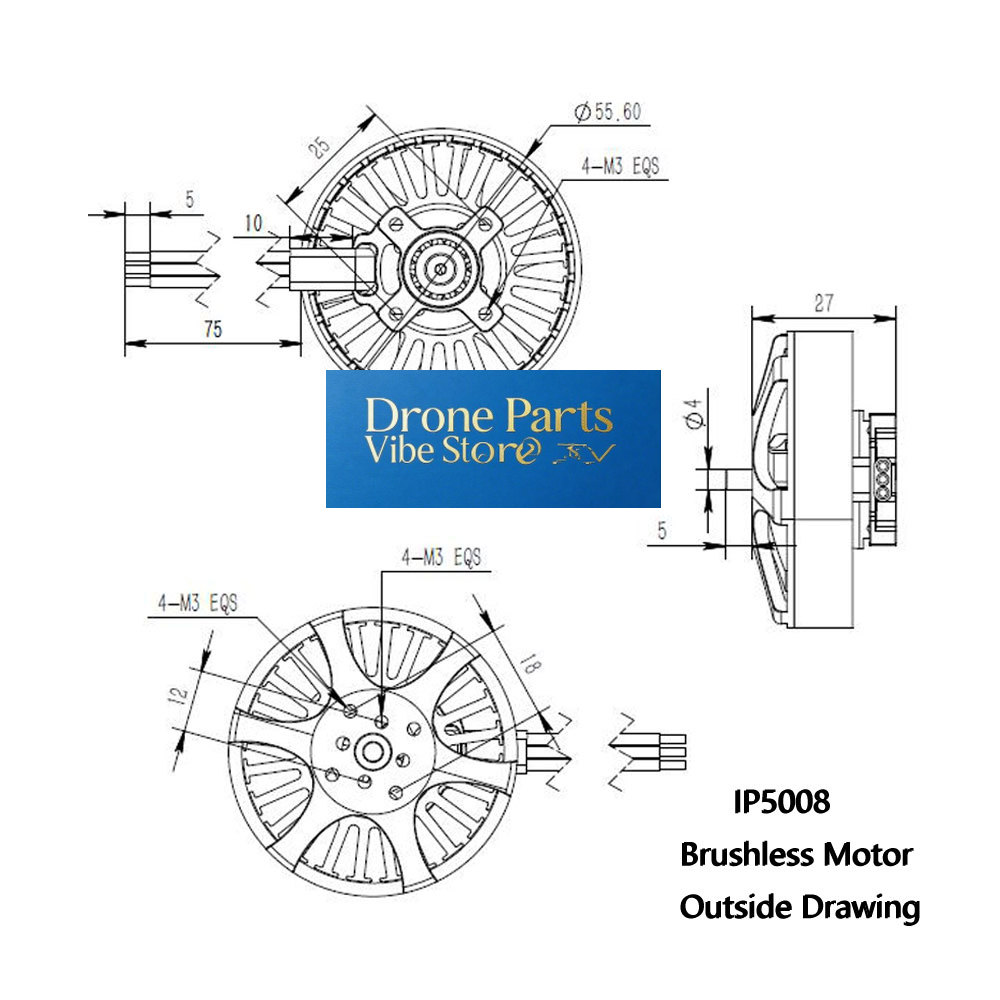 Photography Lighting Material - محرك بدون فرشاة DParts1IP5008 KV370 للطائرات