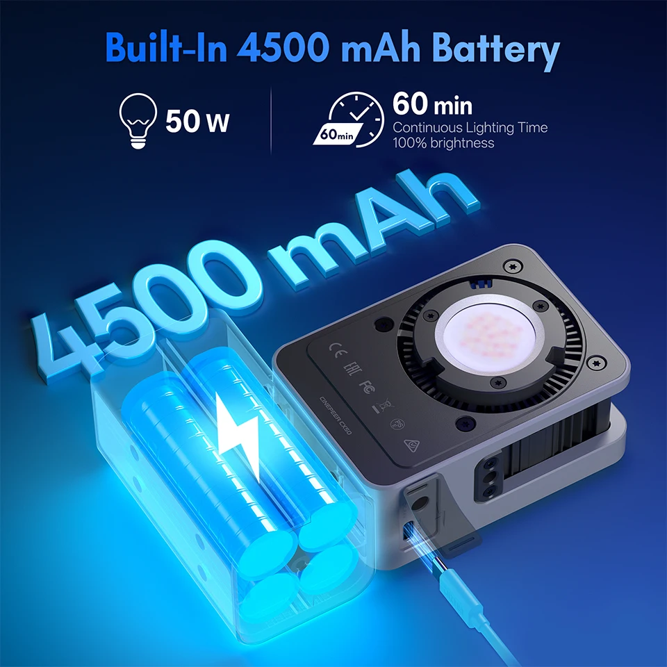 ضوء فيديو Zhiyun CINEPEER CX50 - مراجعة Photography Lighting App وسعره
