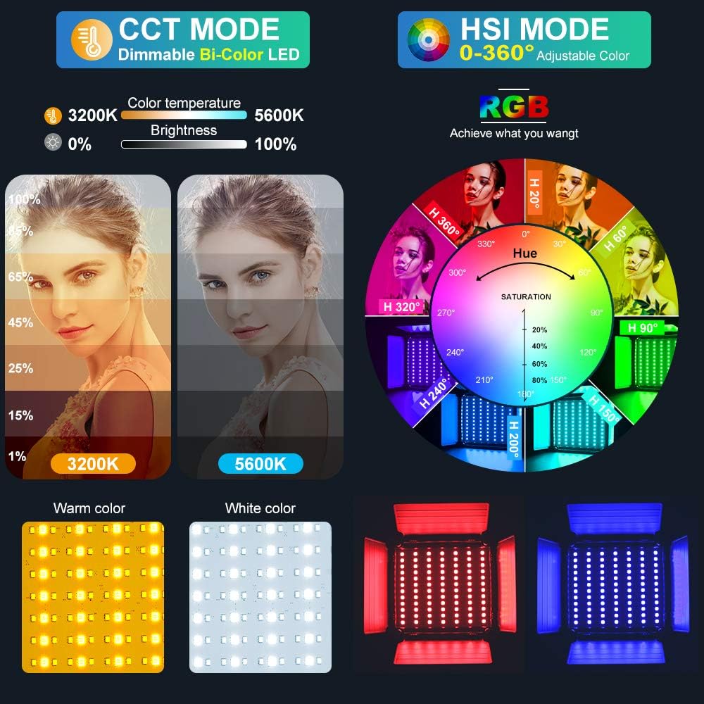 ضوء فيديو LED RGB مع تحكم عبر  - مراجعة Photography Lighting App وسعره