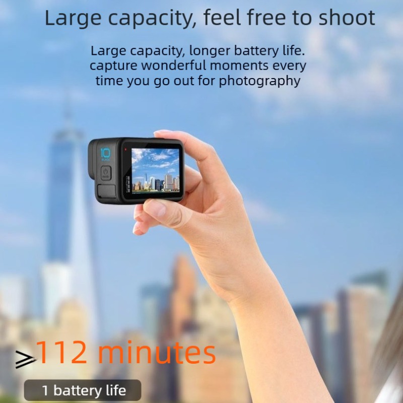 شاحن بطارية بديل بسعة 1800 ملل - مراجعة Gopro Action Camera Hero 12 Black وسعره