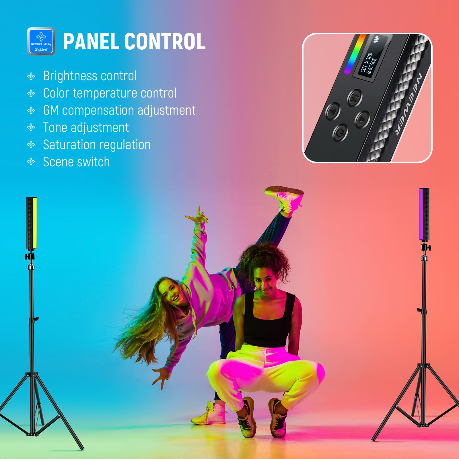 NEEWER RGB عصا الضوء مع APP ال - مراجعة Photography Lighting App وسعره