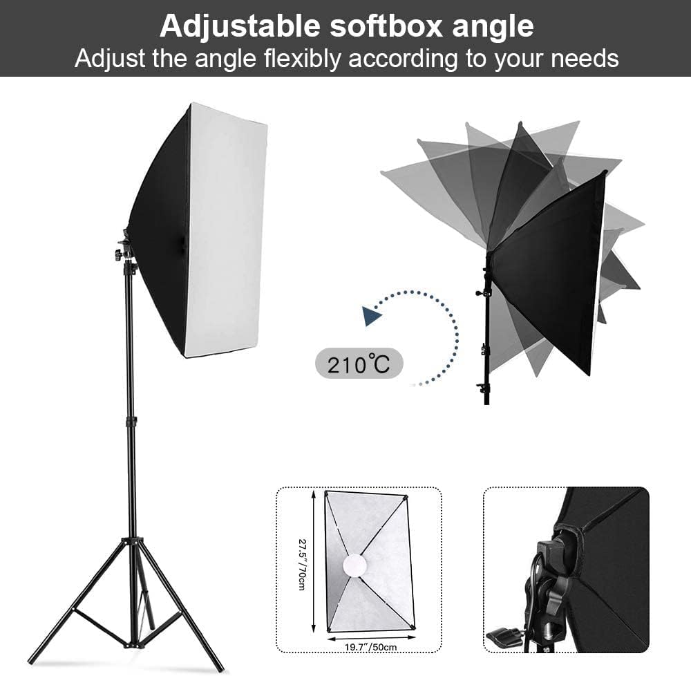 مجموعة إضاءة سوفت بوكس للتصوير - مراجعة Photography Lighting For Portraits وسعره