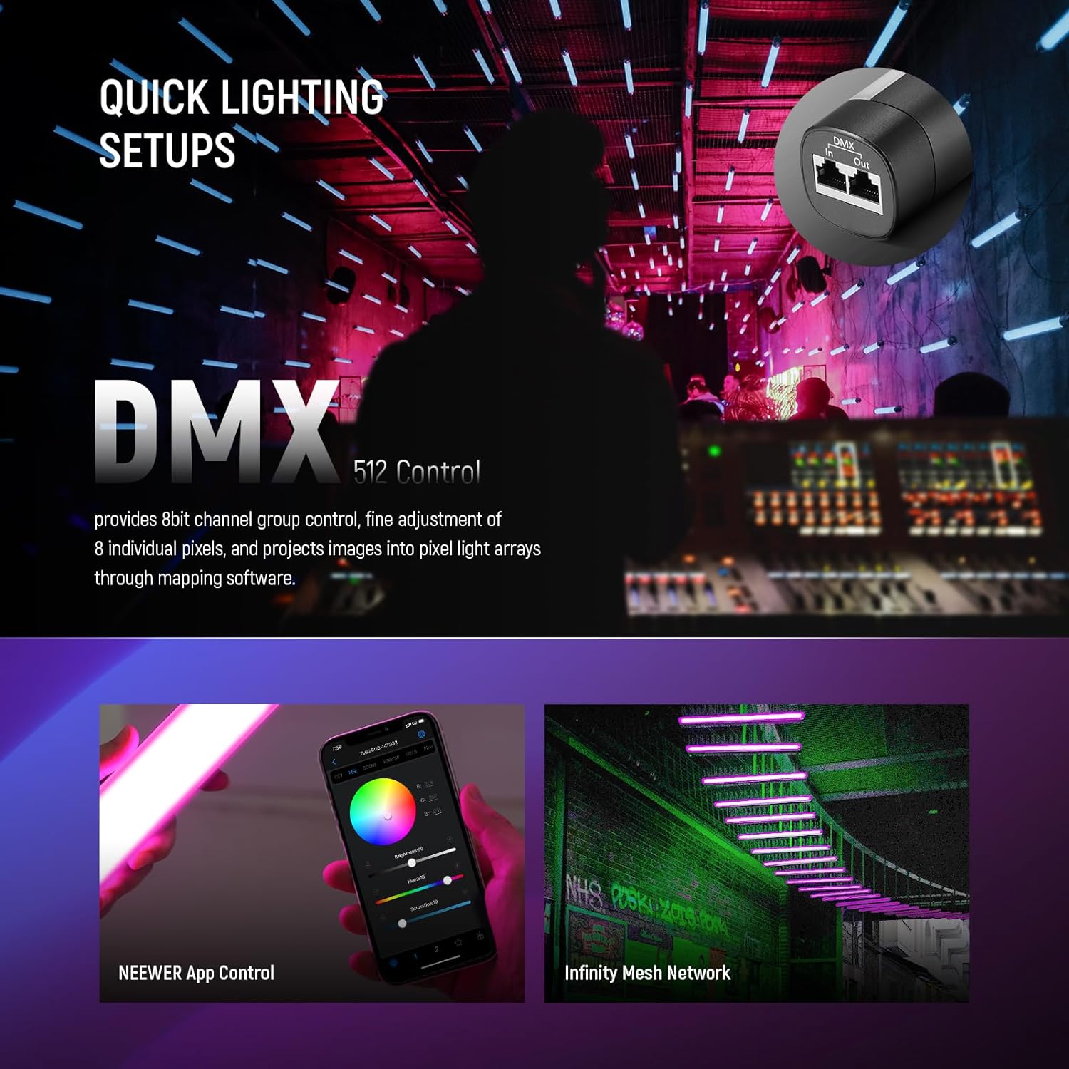 NEEWER TL60 RGB مصباح أنبوبي،  - مراجعة Photography Lighting App وسعره