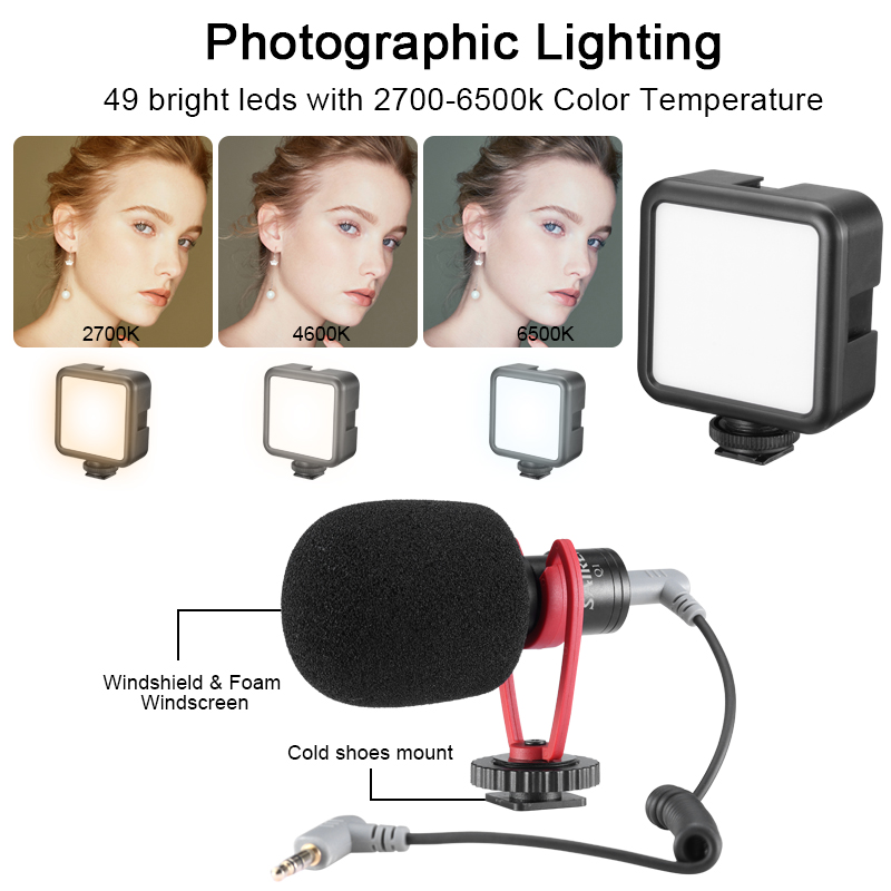 Ulanzi MT-08 DSLR SLR الهاتف م - مراجعة Iris Photography Led Lighting Pack وسعره