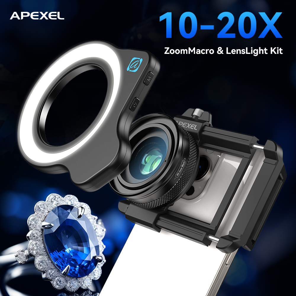 عدسة ماكرو للهاتف من APEXEL قا - مراجعة Photography Lighting For Jewelry وسعره