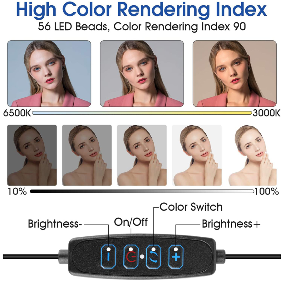 ضوء فيديو LED بحجم 16 سم مع حا - مراجعة Stand Lighting Photography وسعره
