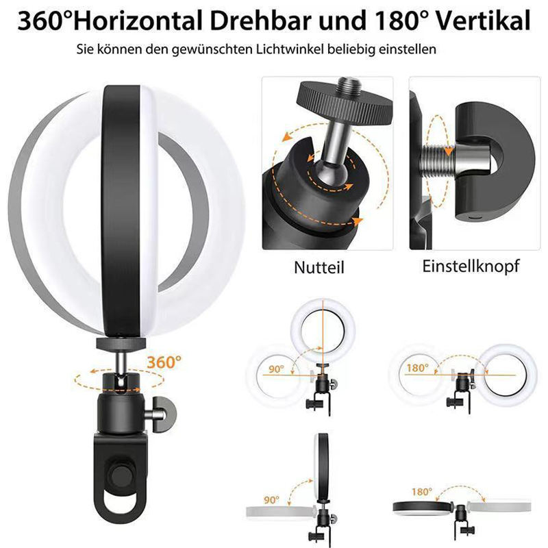 ضوء فيديو LED بحجم 16 سم مع حا - مراجعة Stand Lighting Photography وسعره
